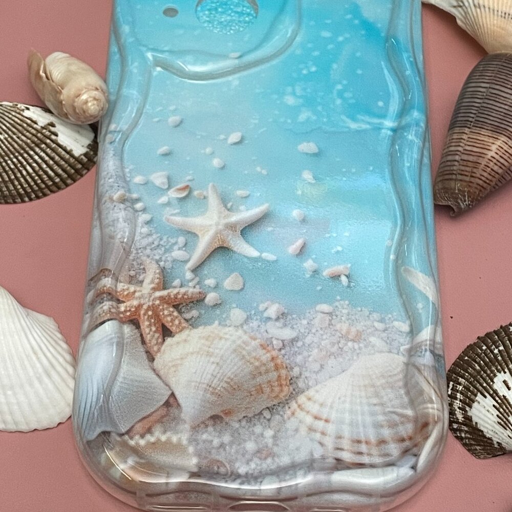 iPhone 15, Seashell Faux 3D look, Phone case, NEW!